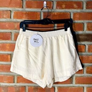 Princess Polly Beach House Linen Shorts Off-White Sz 8